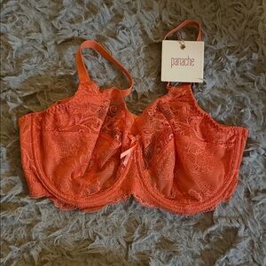 Panache Vibrant Coral Lace Bra